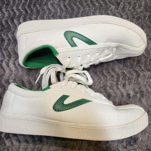 Tretorn Nylite Plus Canvas Shoes Womens Size 6 White Green Tennis Sneakers Retro - Picture 4 of 7